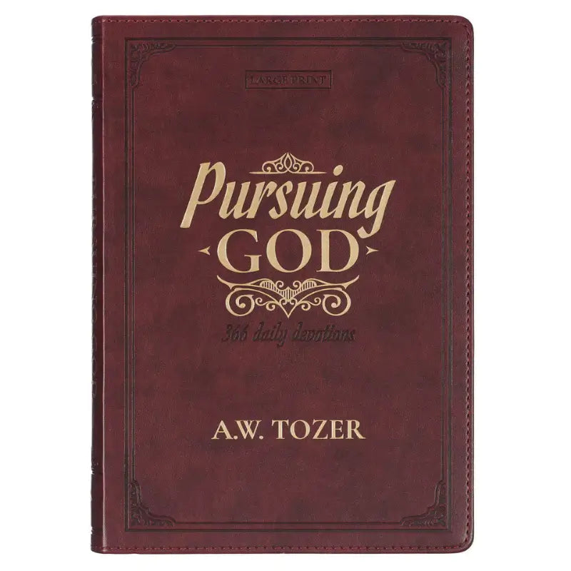 Pursuing God Saddle Tan Faux Leather Devotional Large Print Edition Main image
