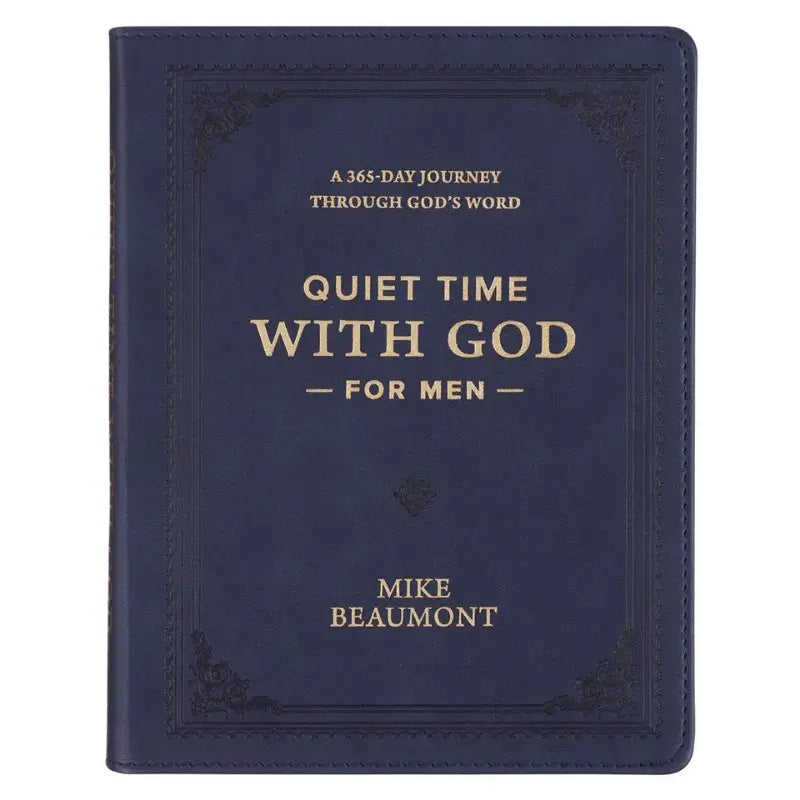 Quiet Time with God for Men Navy Blue Faux Leather Devotional