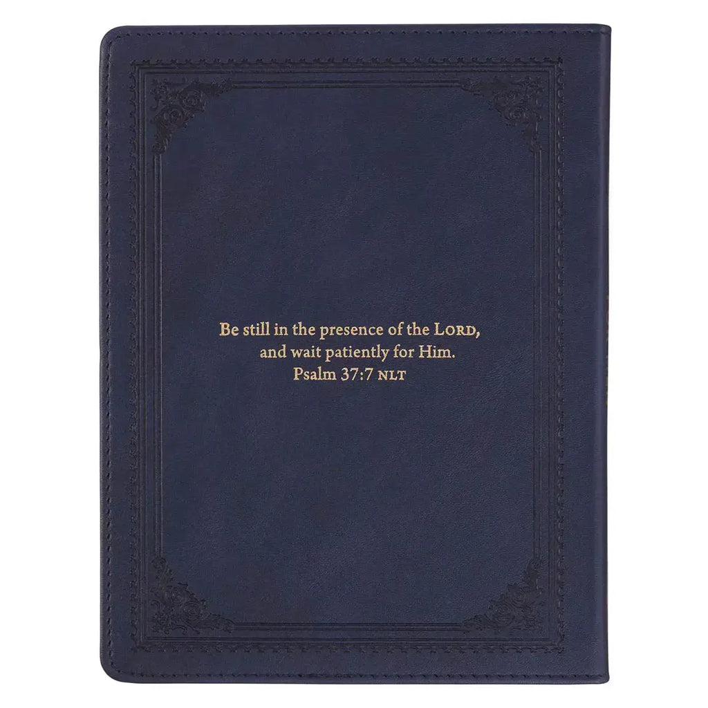 Quiet Time with God for Men Navy Blue Faux Leather Devotional