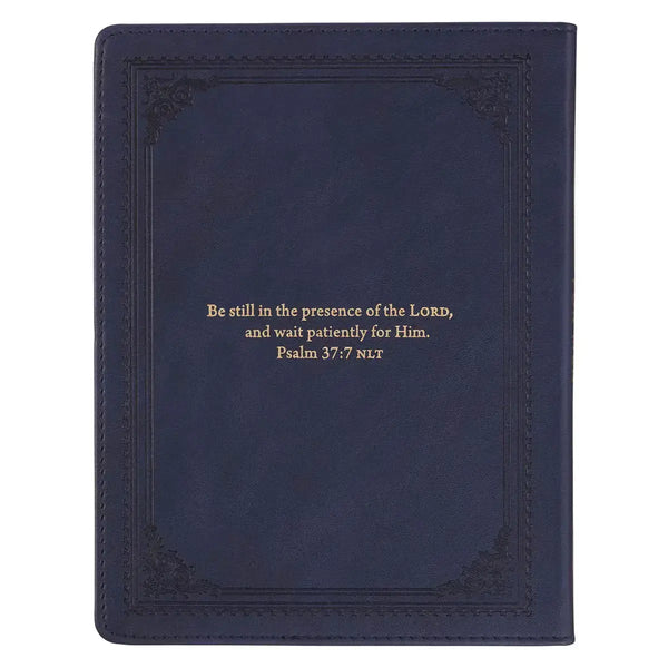 Quiet Time with God for Men Navy Blue Faux Leather Devotional