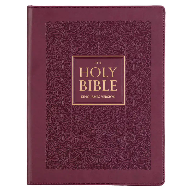 Red Plum Faux Leather Hardcover Large Print King James Version Note-taking Bible Main image