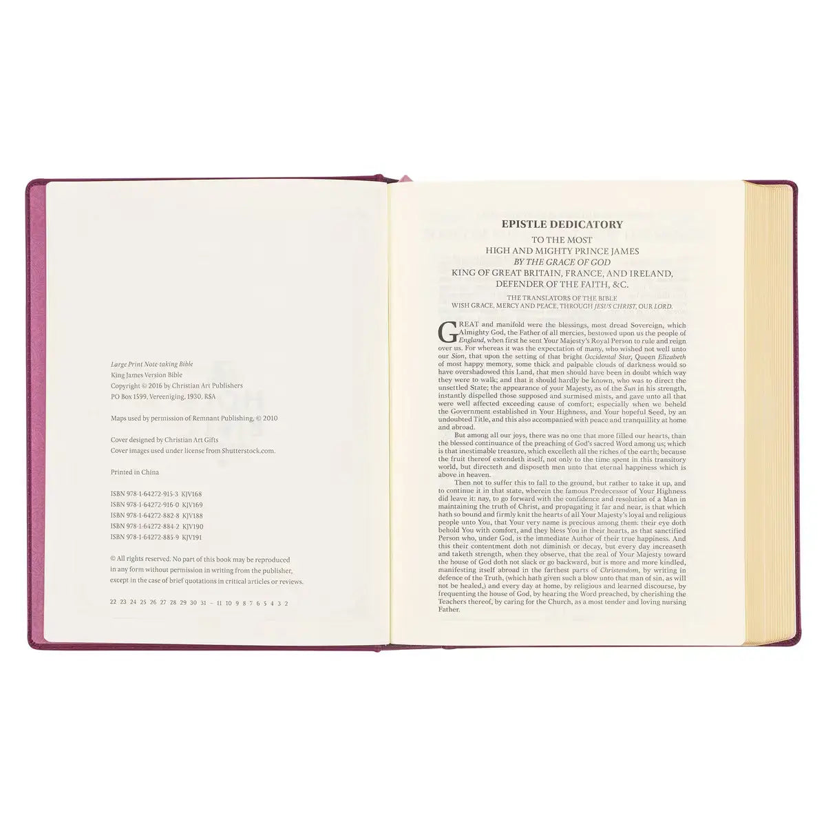 Red Plum Faux Leather Hardcover Large Print King James Version Note-taking Bible