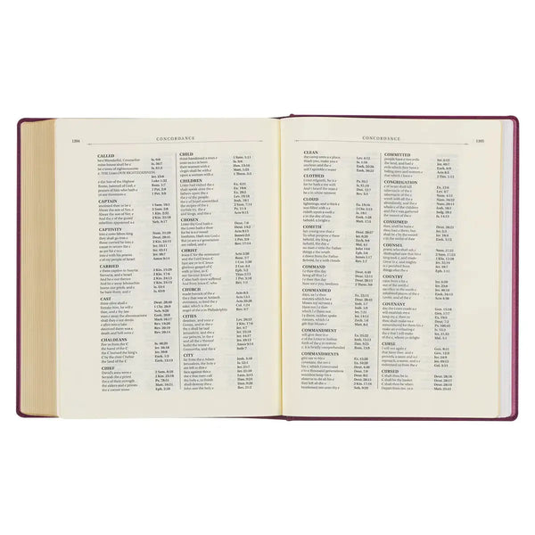 Red Plum Faux Leather Hardcover Large Print King James Version Note-taking Bible