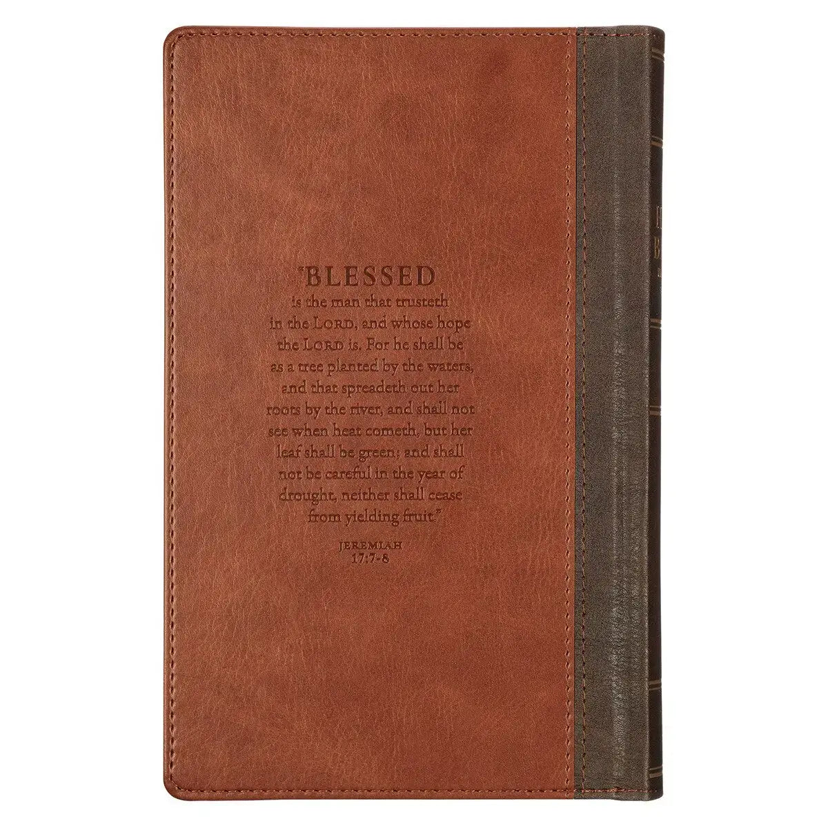 Rooted Brown Faux Leather Hardcover Standard-size Giant Print King James Version Bible with Thumb Index