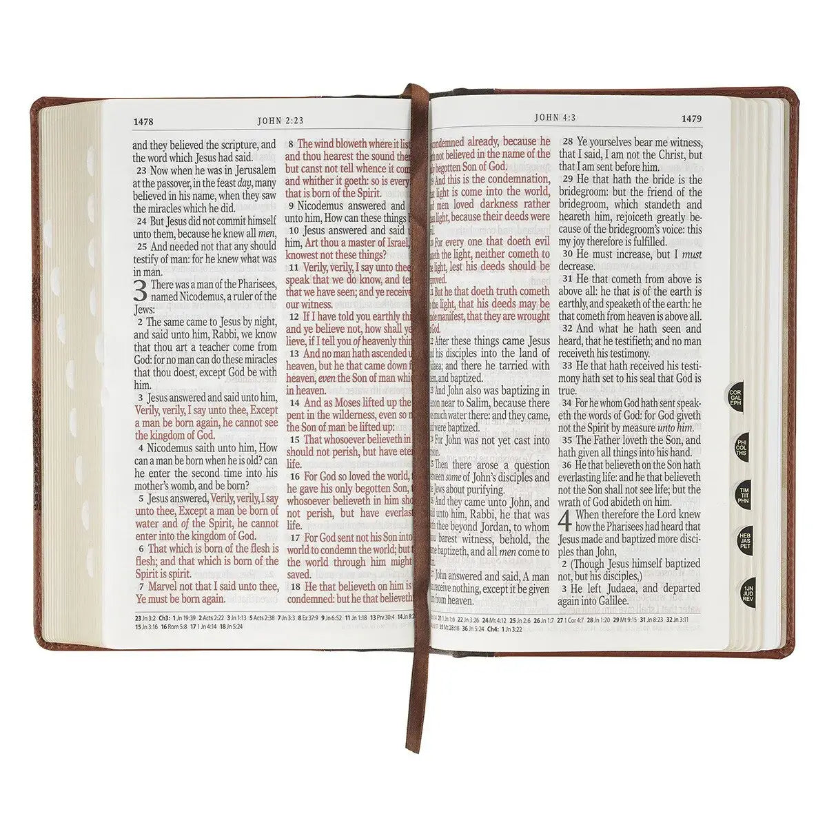 Rooted Brown Faux Leather Hardcover Standard-size Giant Print King James Version Bible with Thumb Index