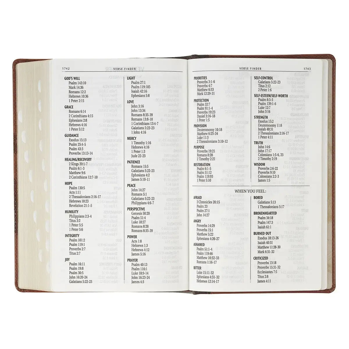 Rooted Brown Faux Leather Hardcover Standard-size Giant Print King James Version Bible with Thumb Index
