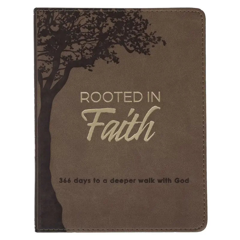 Rooted in Faith Brown Faux Leather Devotional Main image