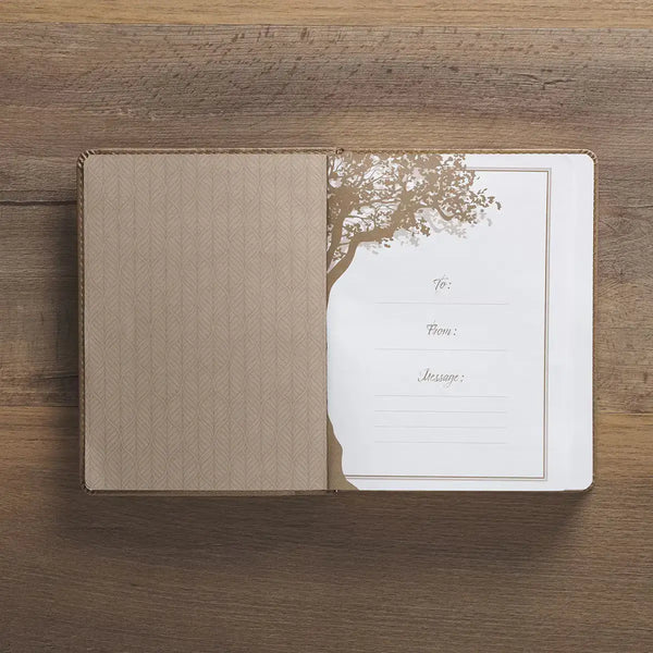 Rooted in Faith Brown Faux Leather Devotional