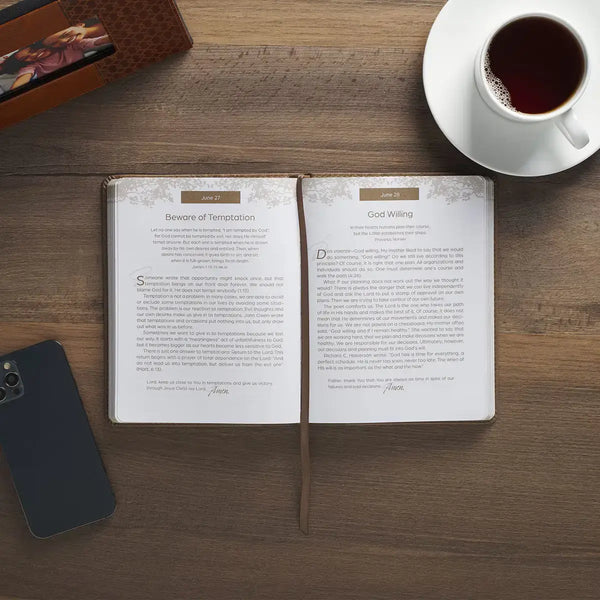 Rooted in Faith Brown Faux Leather Devotional