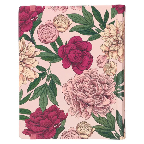 Rose-Pink Floral Faux Leather Hardcover KJV My Creative Bible with Elastic Closure
