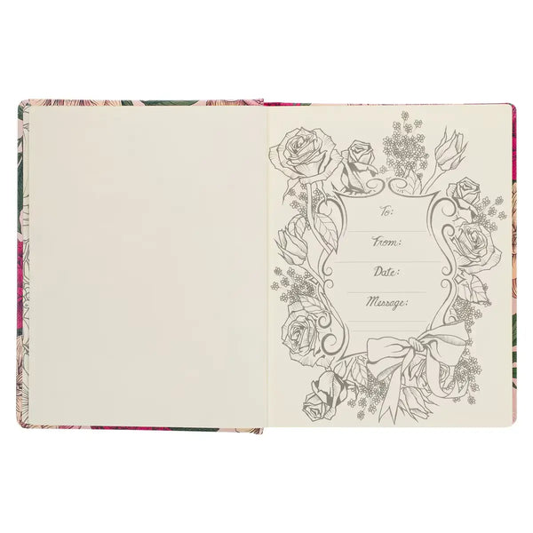Rose-Pink Floral Faux Leather Hardcover KJV My Creative Bible with Elastic Closure
