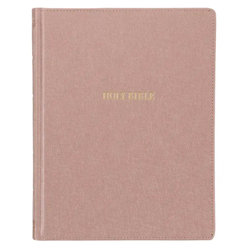 Rose Gold Faux Leather Hardcover Large Print KJV Note-taking Bible Main image