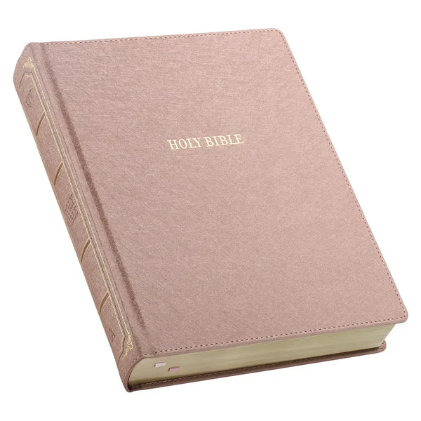 Rose Gold Faux Leather Hardcover Large Print KJV Note-taking Bible
