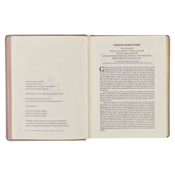 Rose Gold Faux Leather Hardcover Large Print KJV Note-taking Bible