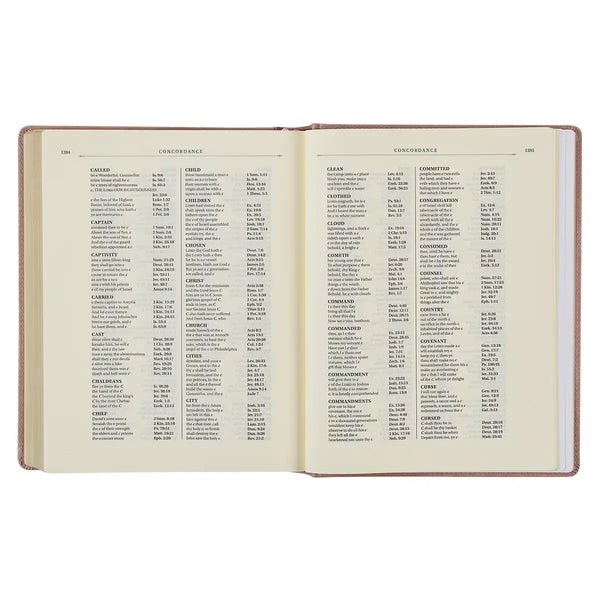 Rose Gold Faux Leather Hardcover Large Print KJV Note-taking Bible