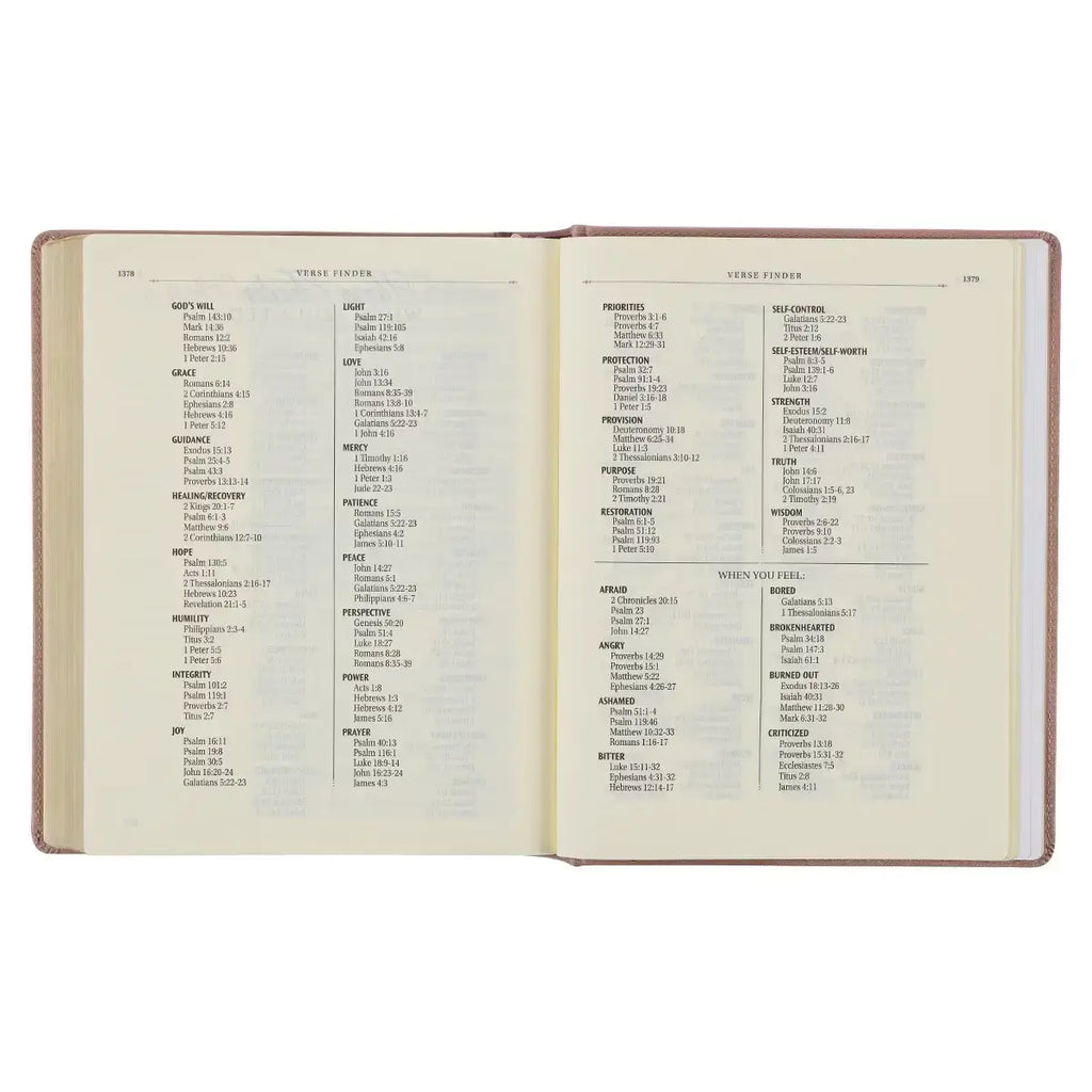Rose Gold Faux Leather Hardcover Large Print KJV Note-taking Bible