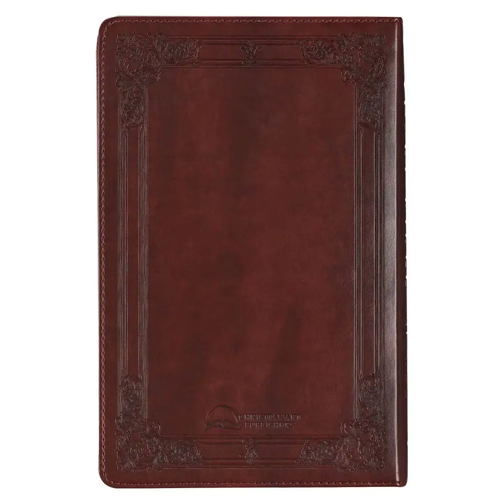 Saddle Tan Faux Leather Deluxe King James Version Gift Bible with Thumb Index