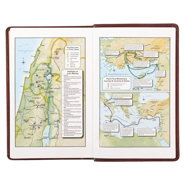 Saddle Tan Faux Leather Deluxe King James Version Gift Bible with Thumb Index