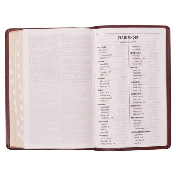 Saddle Tan Faux Leather Deluxe King James Version Gift Bible with Thumb Index