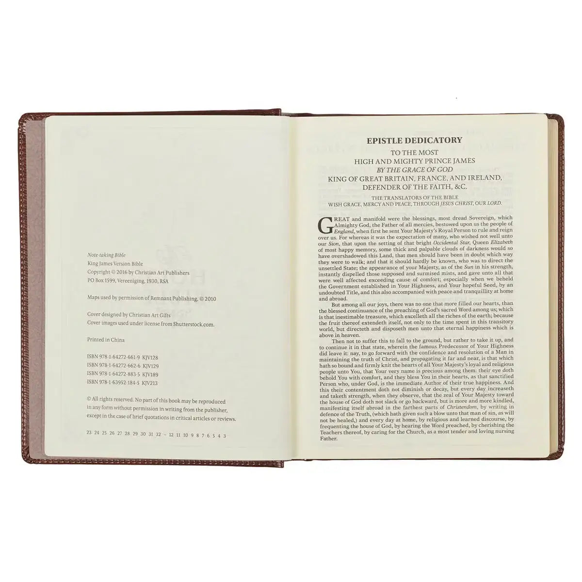 Saddle Tan Faux Leather Hardcover King James Version Note-Taking Bible