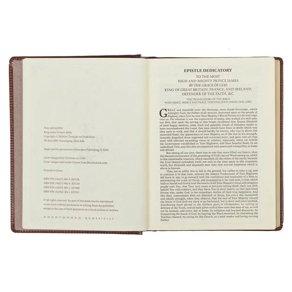 Saddle Tan Faux Leather Hardcover King James Version Note-Taking Bible
