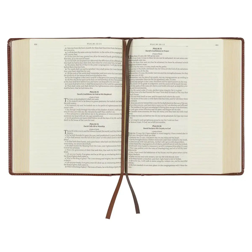 Saddle Tan Faux Leather Hardcover King James Version Note-Taking Bible