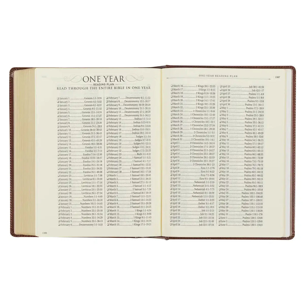 Saddle Tan Faux Leather Hardcover King James Version Note-Taking Bible