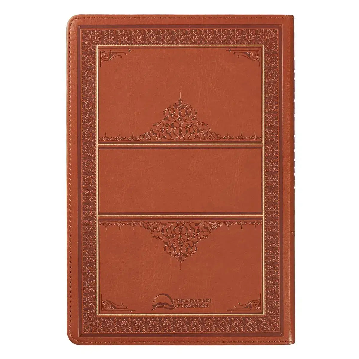 Saddle Tan Faux Leather Large Print Thinline King James Version Bible with Thumb Index