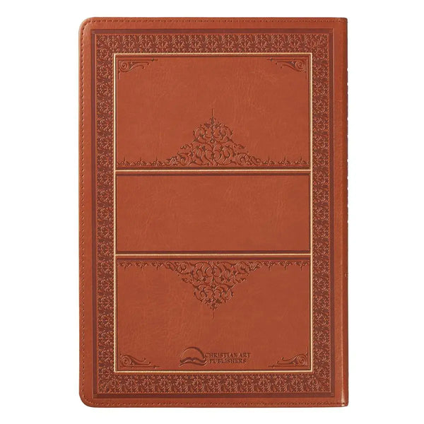Saddle Tan Faux Leather Large Print Thinline King James Version Bible with Thumb Index