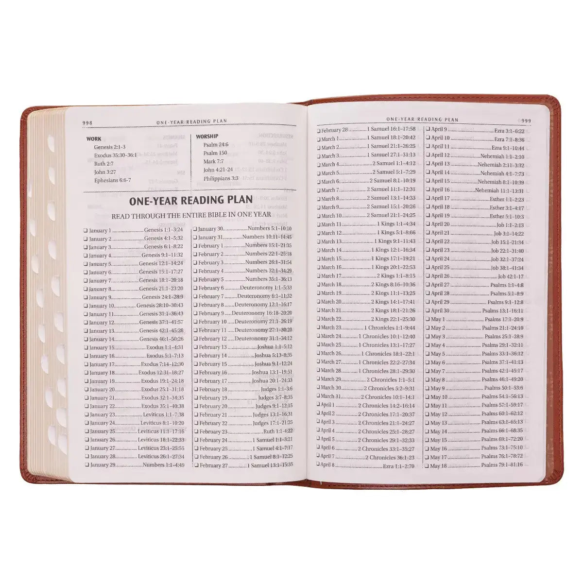 Saddle Tan Faux Leather Large Print Thinline King James Version Bible with Thumb Index