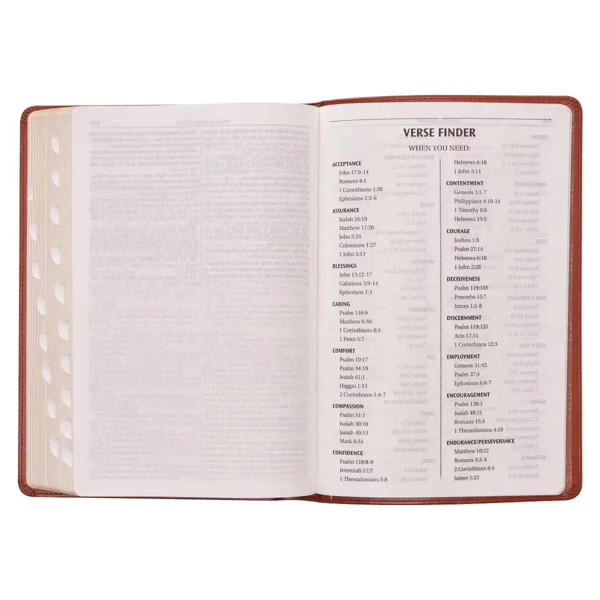 Saddle Tan Faux Leather Large Print Thinline King James Version Bible with Thumb Index