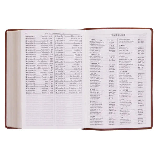 Saddle Tan Faux Leather Super Giant Print King James Version Bible