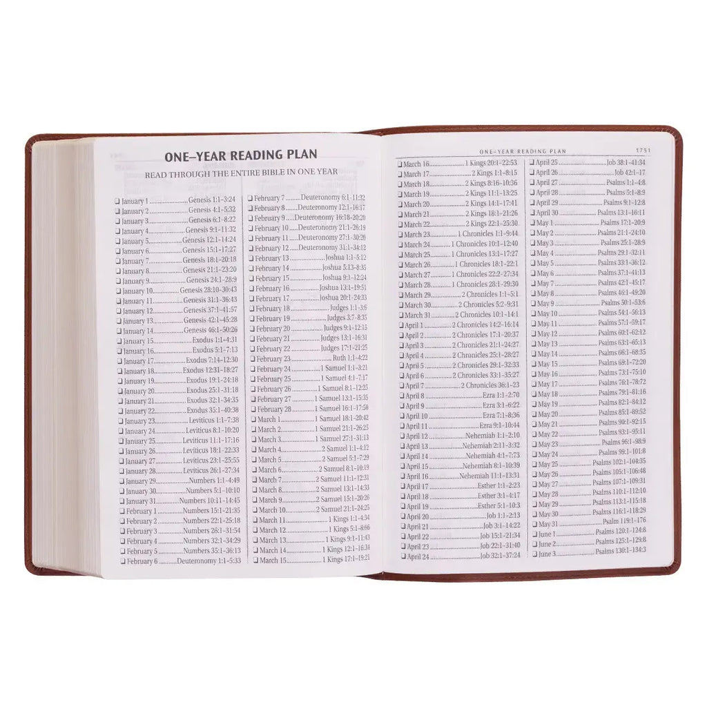 Saddle Tan Faux Leather Super Giant Print King James Version Bible