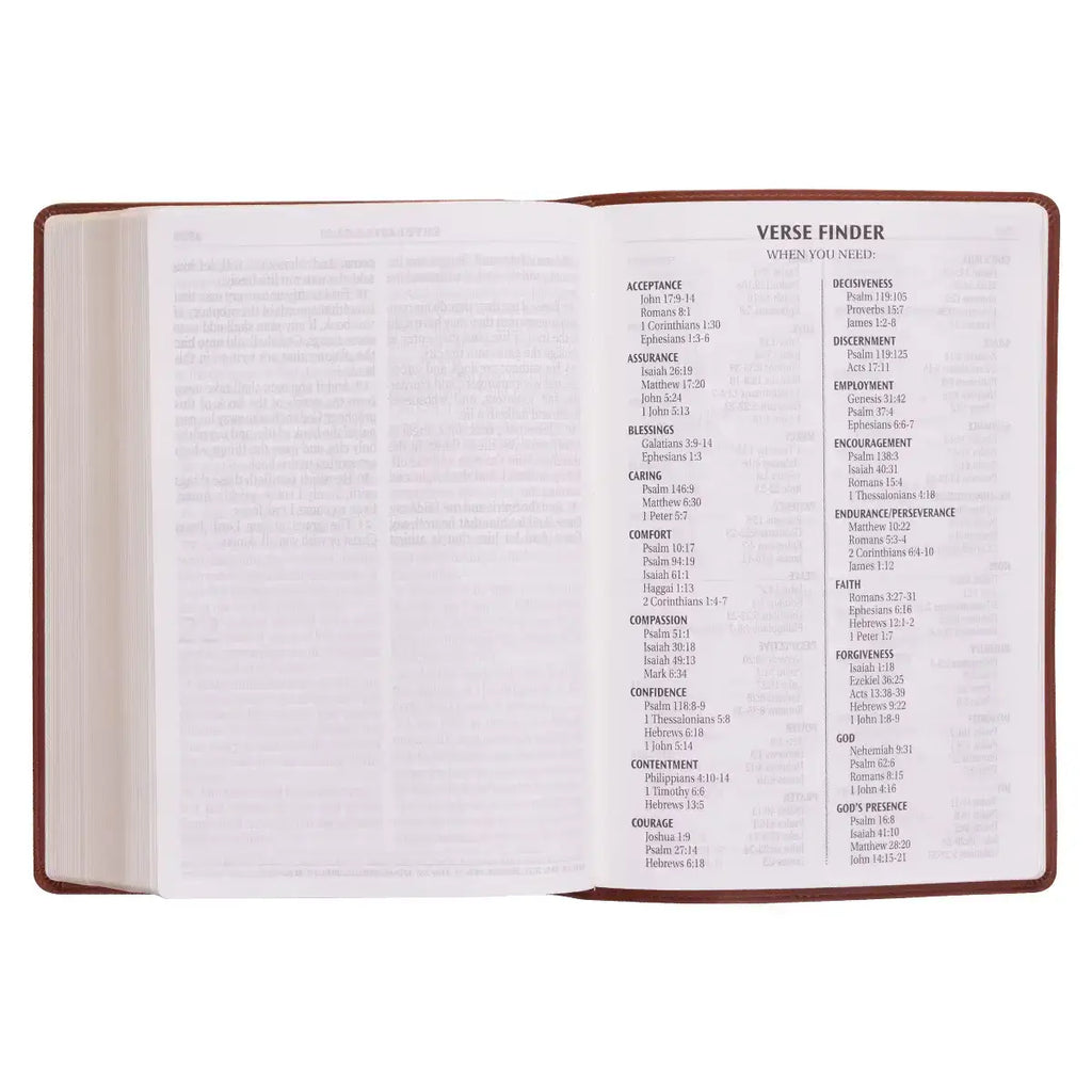 Saddle Tan Faux Leather Super Giant Print King James Version Bible