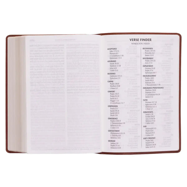 Saddle Tan Faux Leather Super Giant Print King James Version Bible