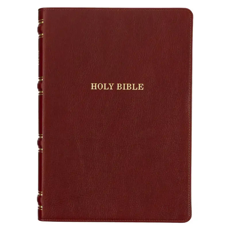 Saddle Tan Full-Grain Leather King James Version Study Bible with Thumb Index Main image