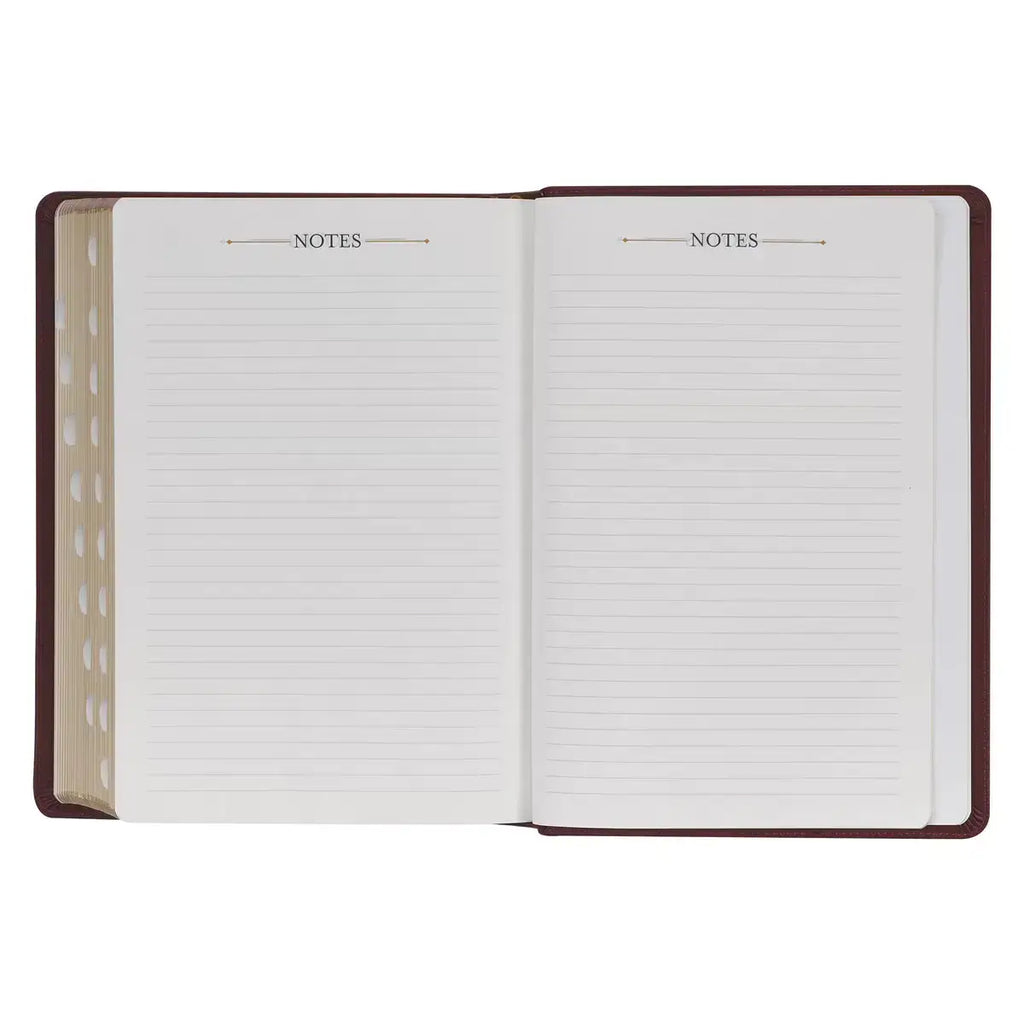 Saddle Tan Full-Grain Leather King James Version Study Bible with Thumb Index