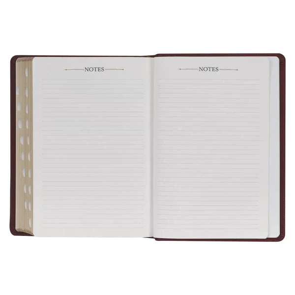 Saddle Tan Full-Grain Leather King James Version Study Bible with Thumb Index