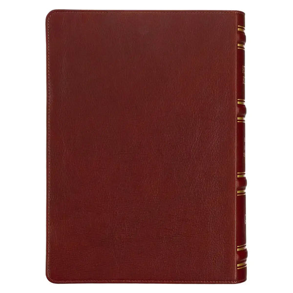Saddle Tan Full-Grain Leather King James Version Study Bible with Thumb Index