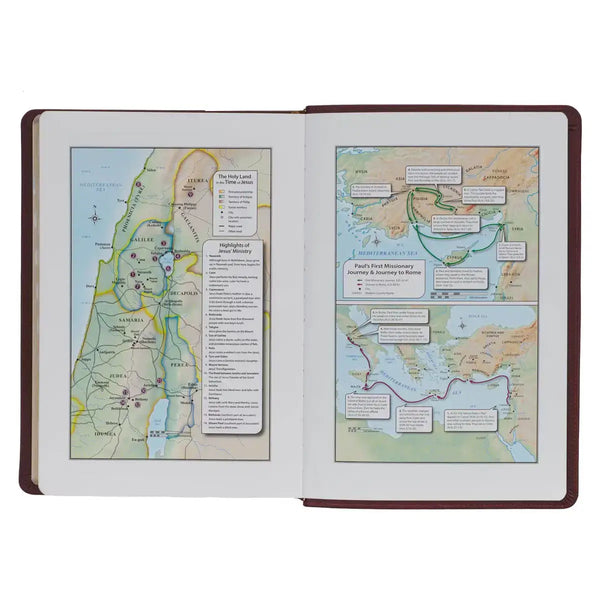Saddle Tan Full-Grain Leather King James Version Study Bible with Thumb Index