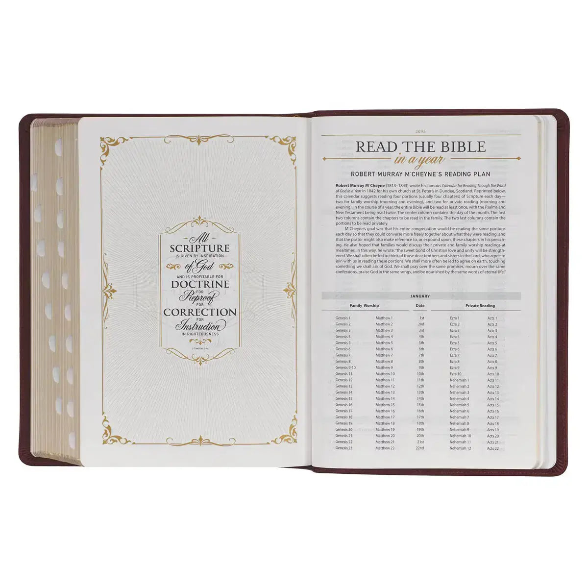 Saddle Tan Full-Grain Leather King James Version Study Bible with Thumb Index