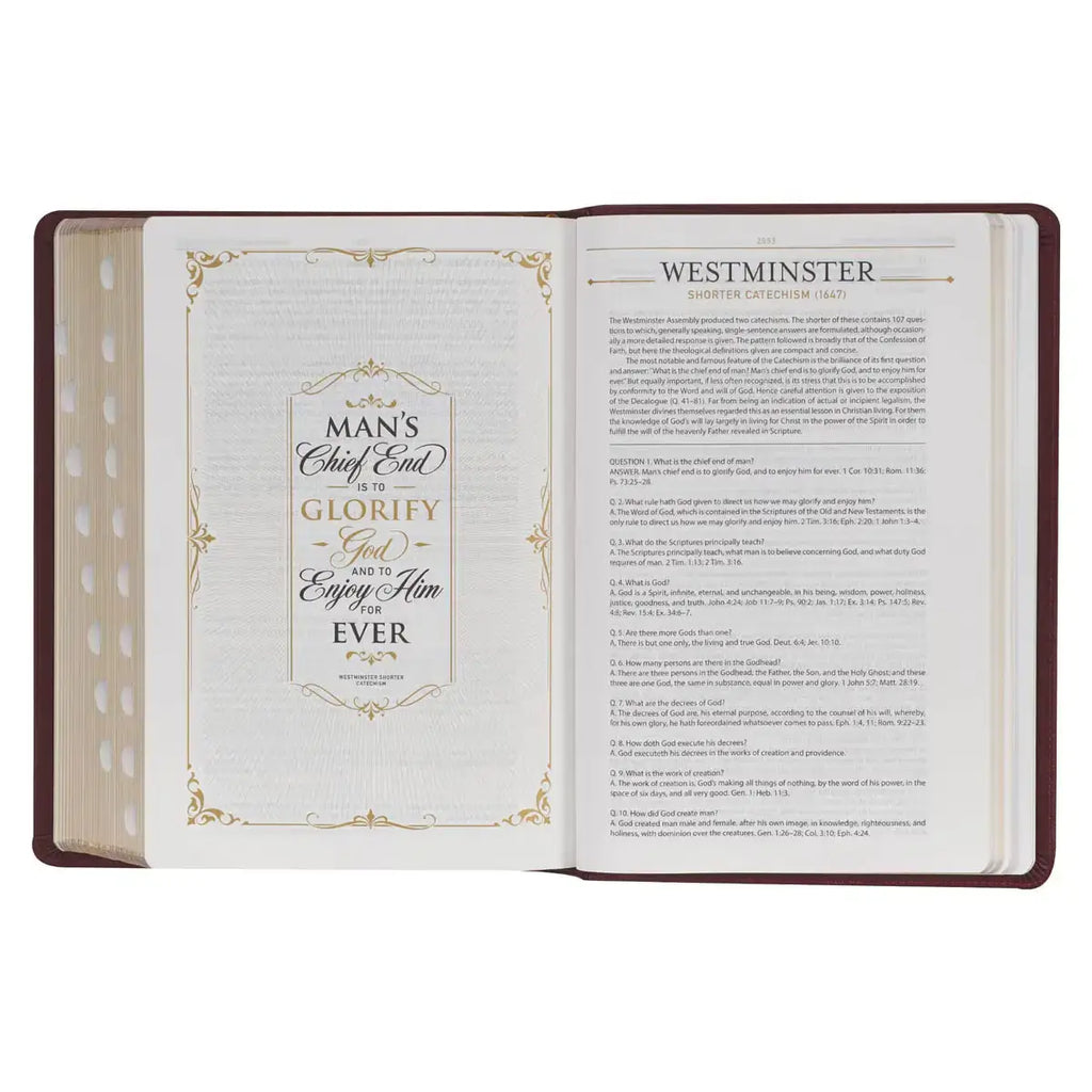 Saddle Tan Full-Grain Leather King James Version Study Bible with Thumb Index