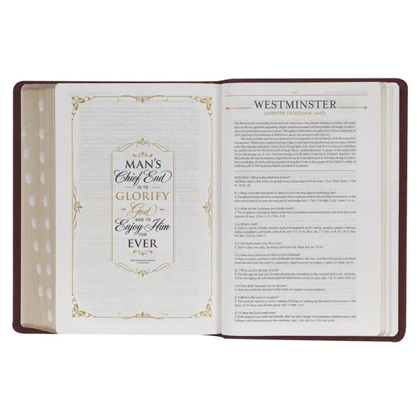 Saddle Tan Full-Grain Leather King James Version Study Bible with Thumb Index