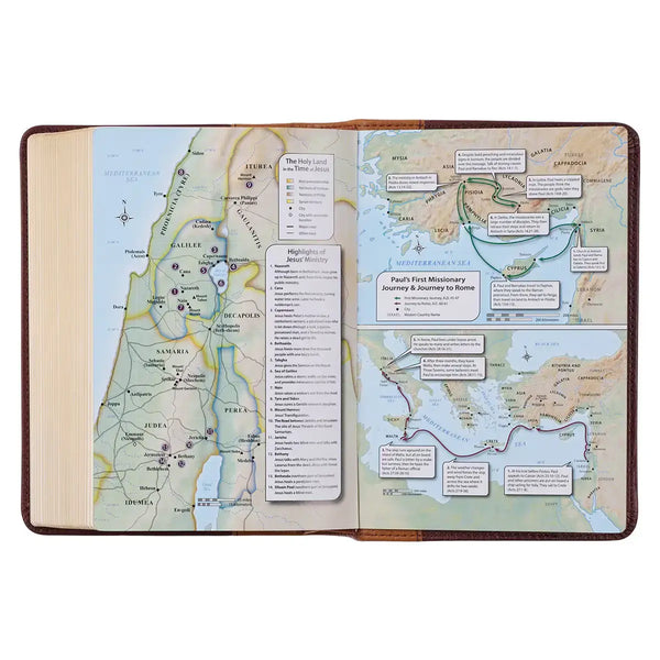 Saddle Tan & Butterscotch Large Print Compact KJV Bible