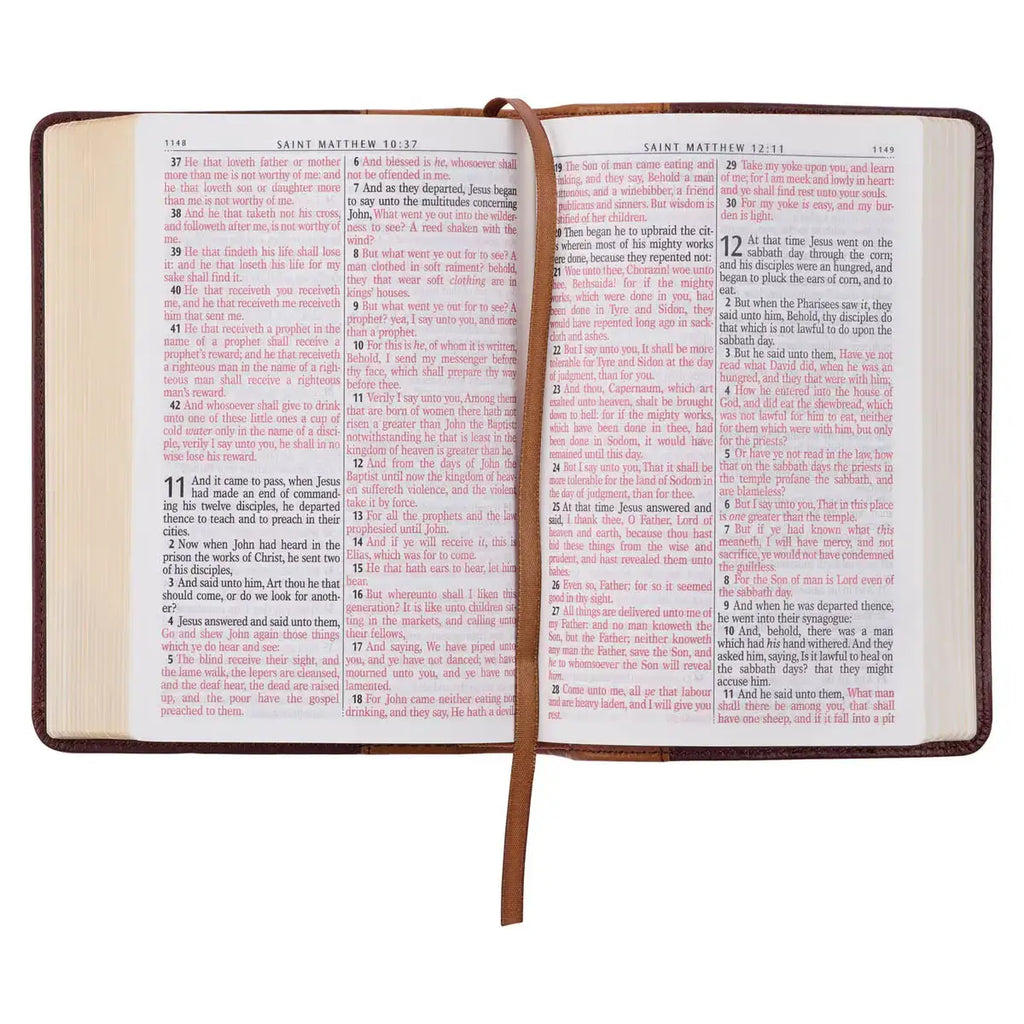 Saddle Tan & Butterscotch Large Print Compact KJV Bible