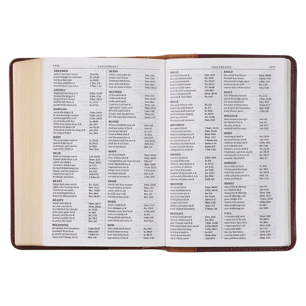 Saddle Tan & Butterscotch Large Print Compact KJV Bible