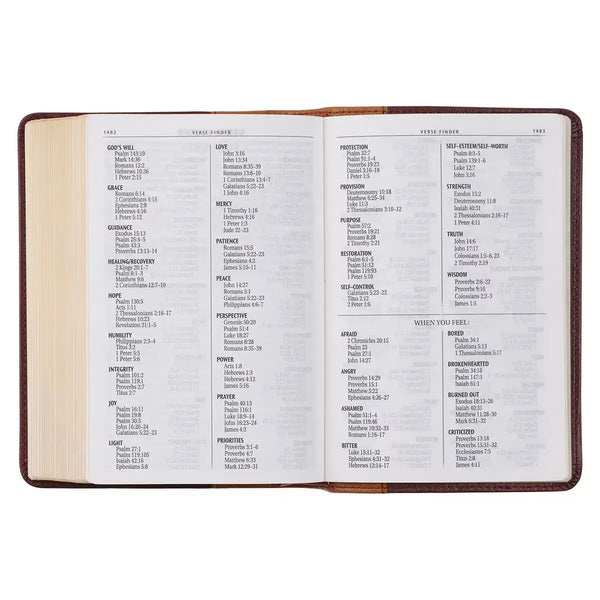 Saddle Tan & Butterscotch Large Print Compact KJV Bible