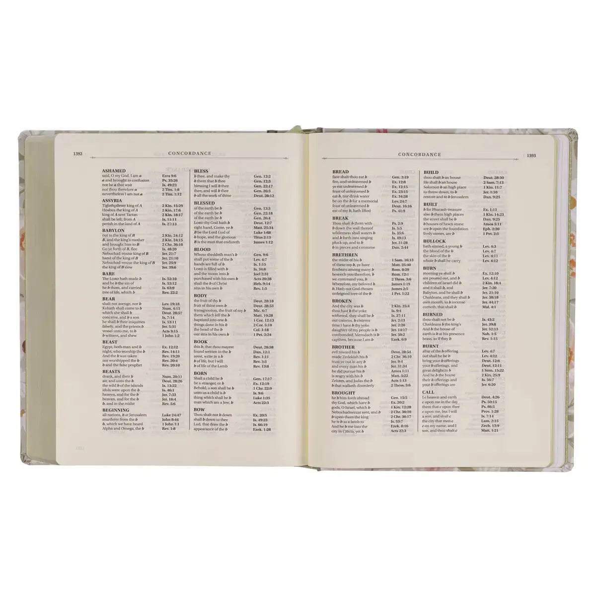 Sage Green Floral Hardcover Amelia Collection Large Print King James Version Note-taking Bible - Luke 22:42