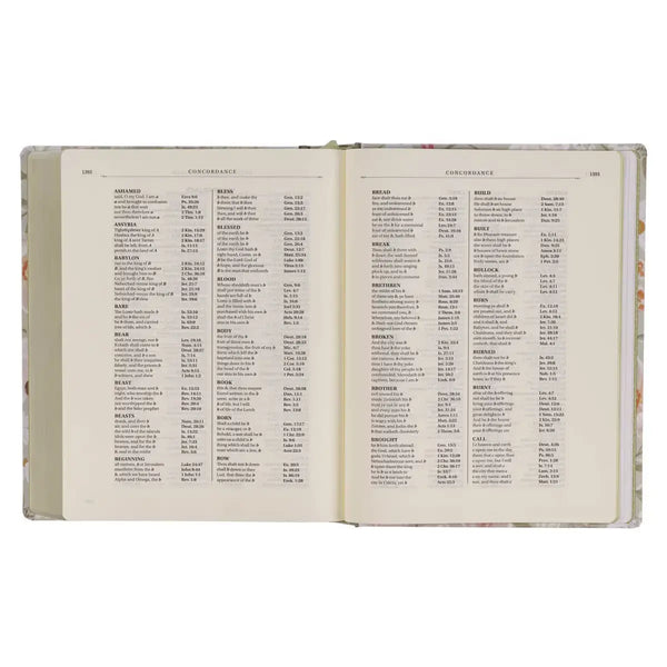 Sage Green Floral Hardcover Amelia Collection Large Print King James Version Note-taking Bible - Luke 22:42