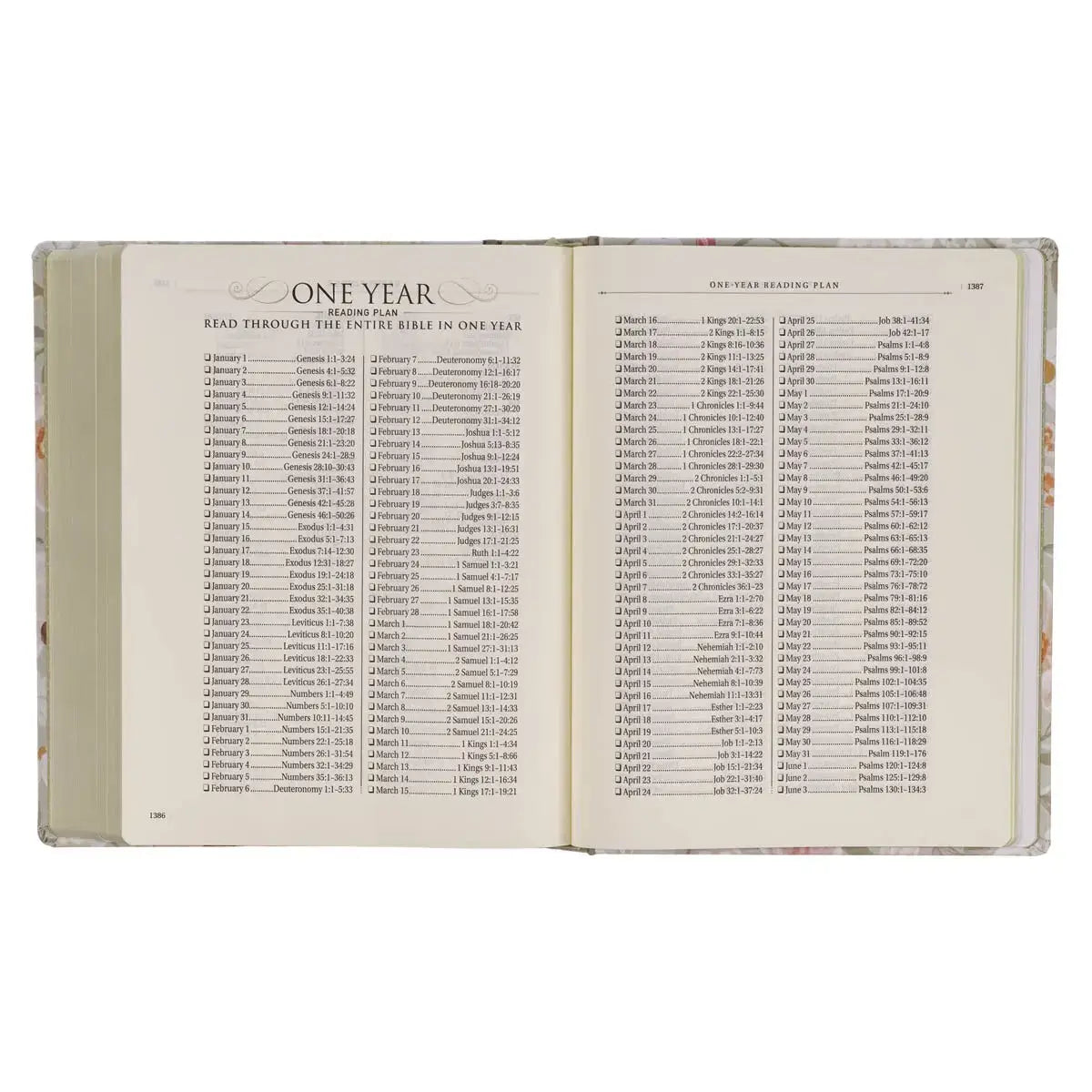 Sage Green Floral Hardcover Amelia Collection Large Print King James Version Note-taking Bible - Luke 22:42